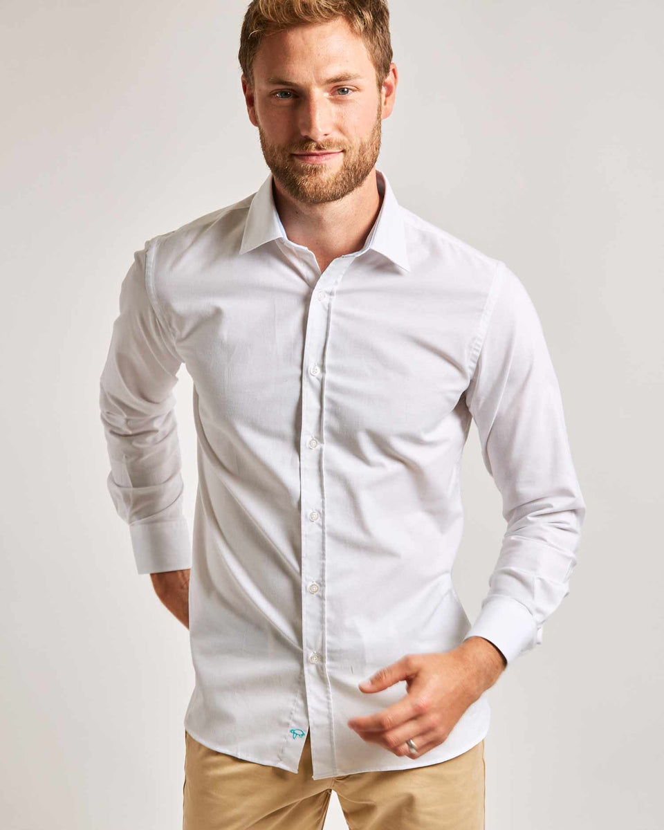 Mens Tall Shirts: Men's Tall Easy Care Bright White Shirts