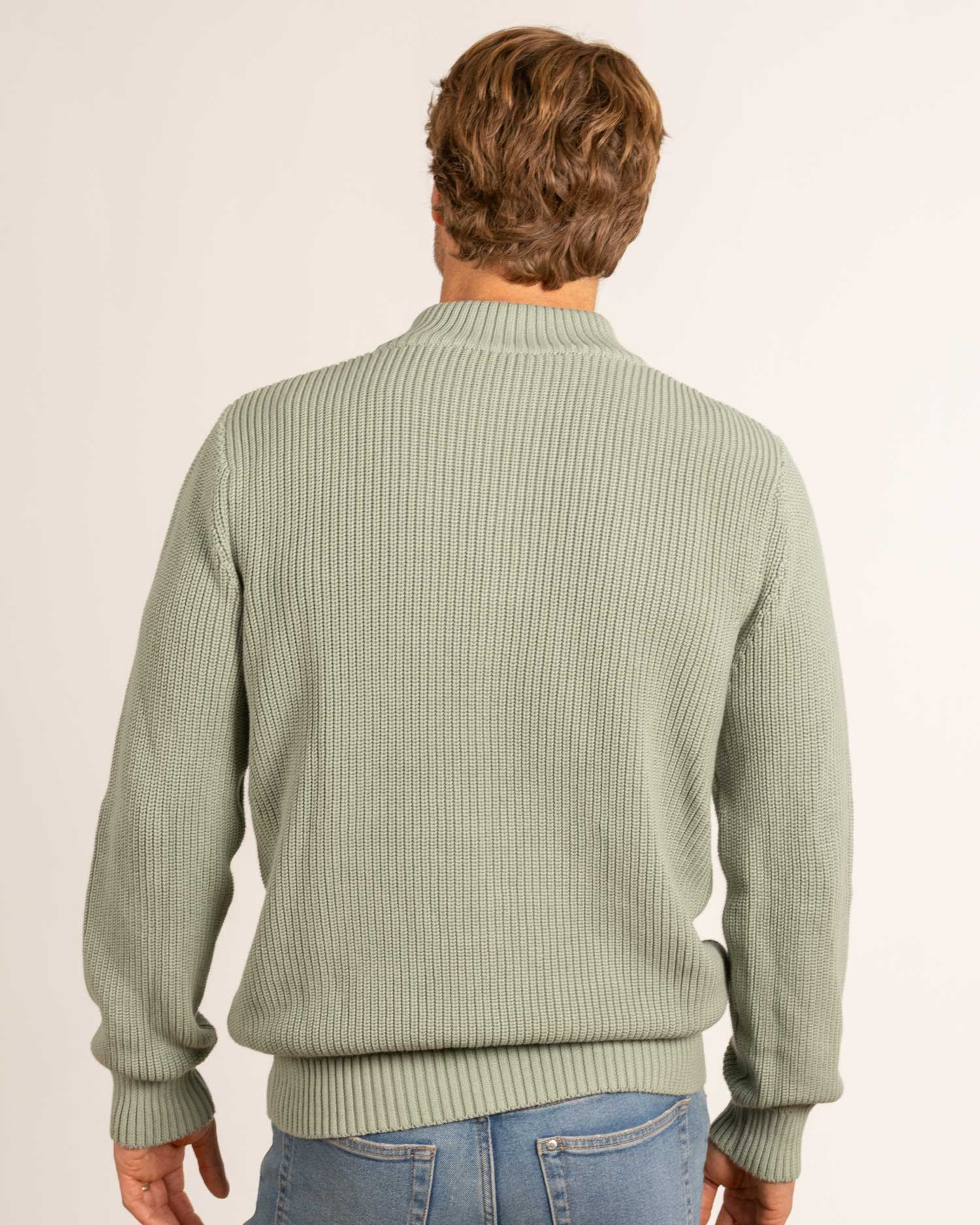 Burford Chunky Knit Half Zip - Sage – ReefKnots