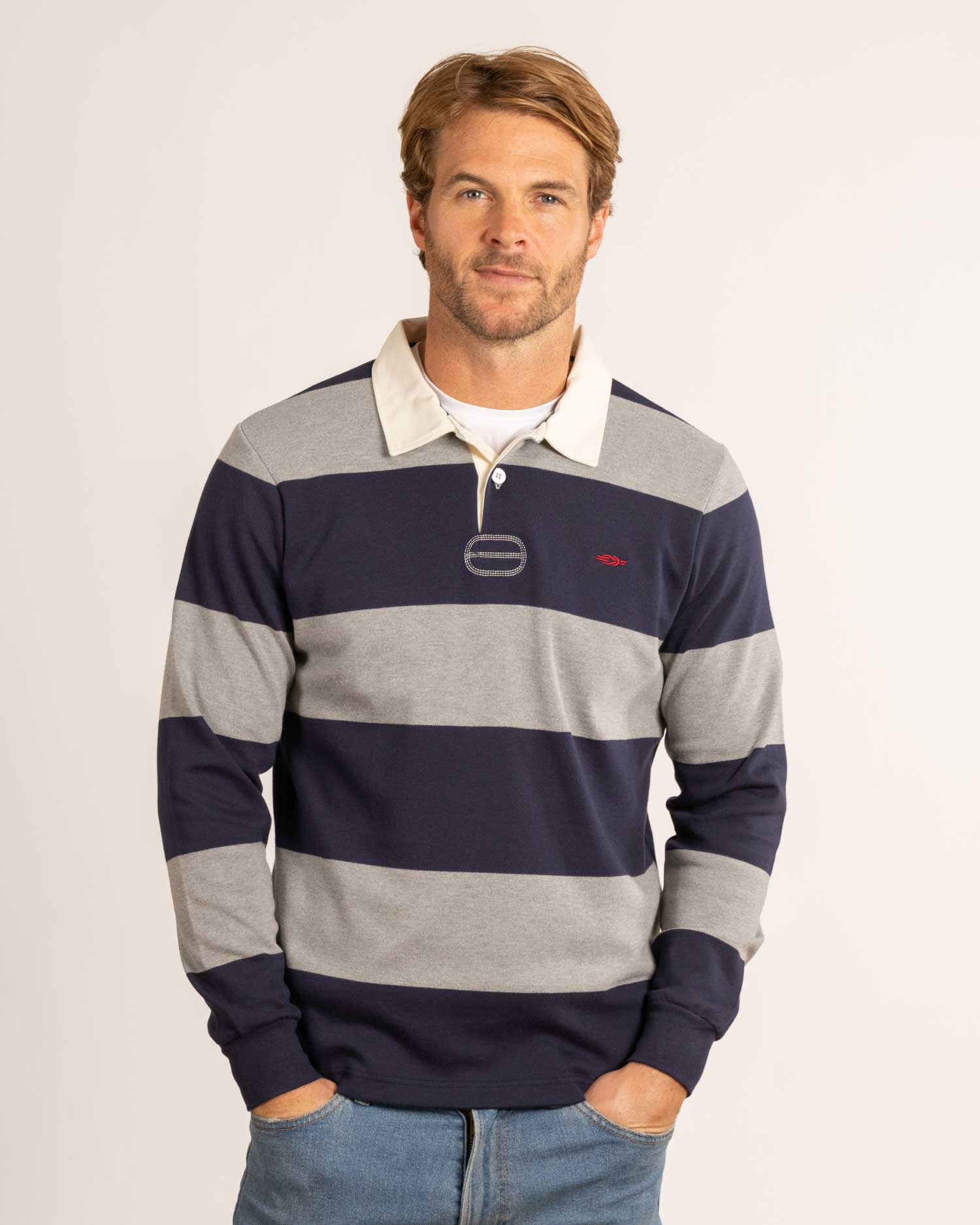 Buckfast Navy & Grey Stripe Rugby – ReefKnots
