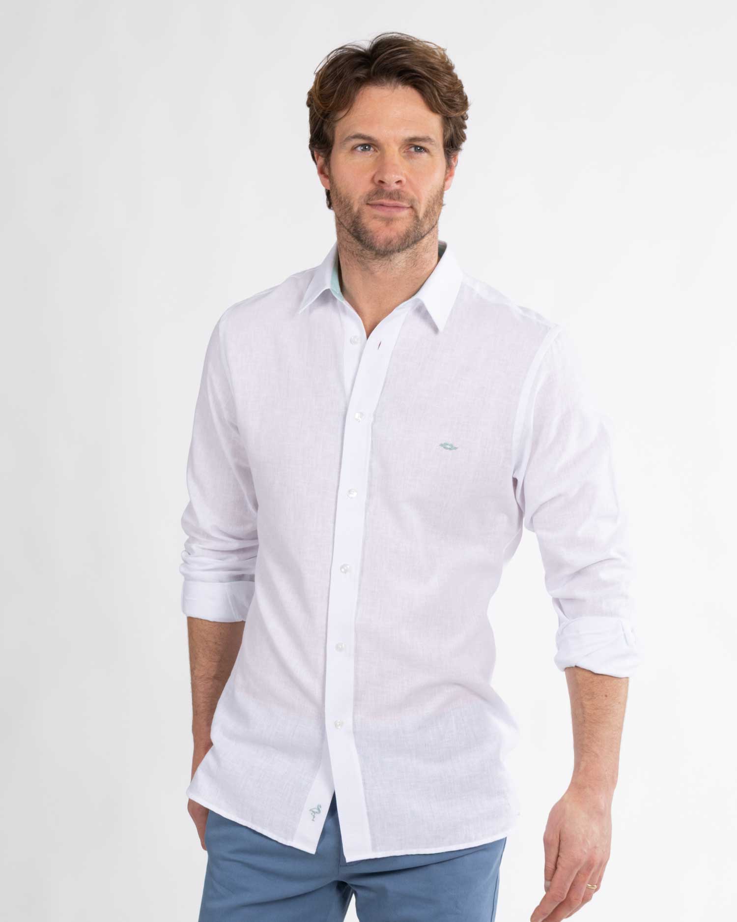 White Linen Blend Shirt – ReefKnots