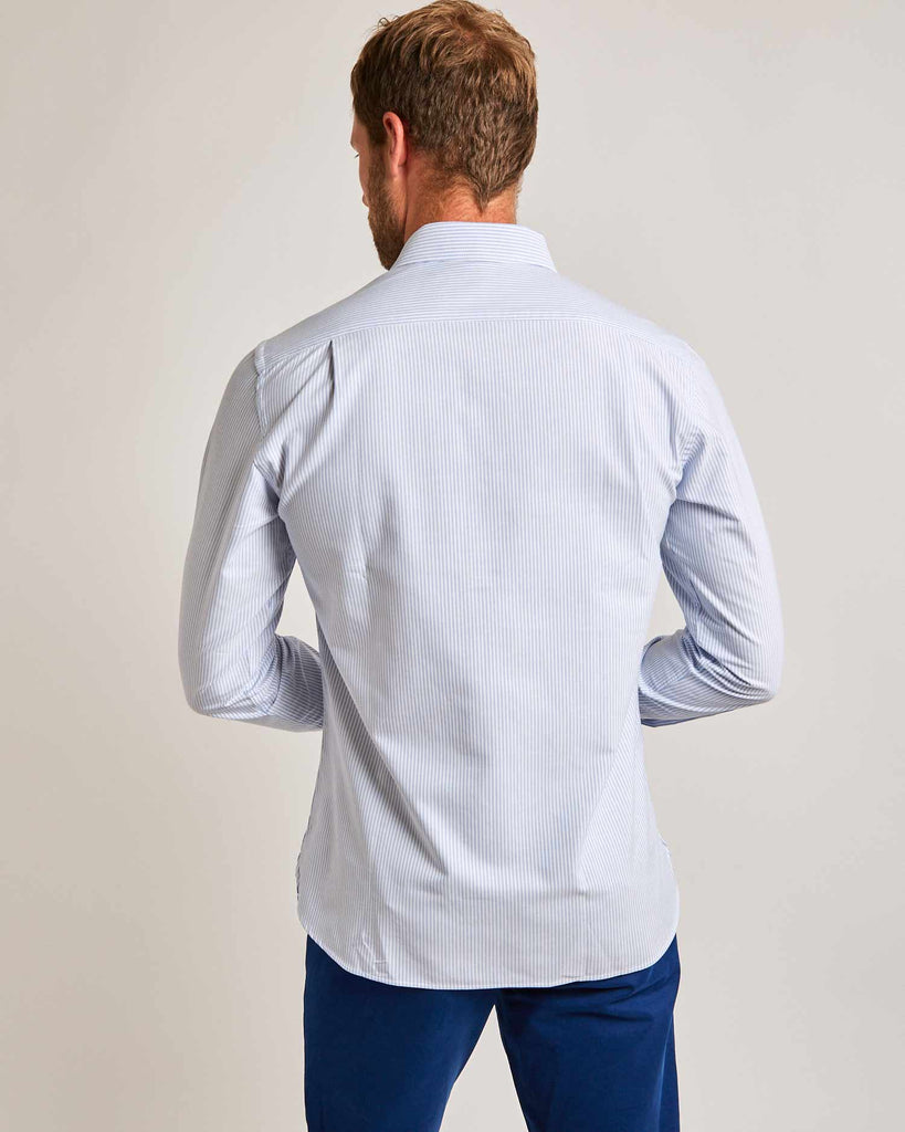 Blue Stripe Oxford Shirt - Traditional Collar Shirts