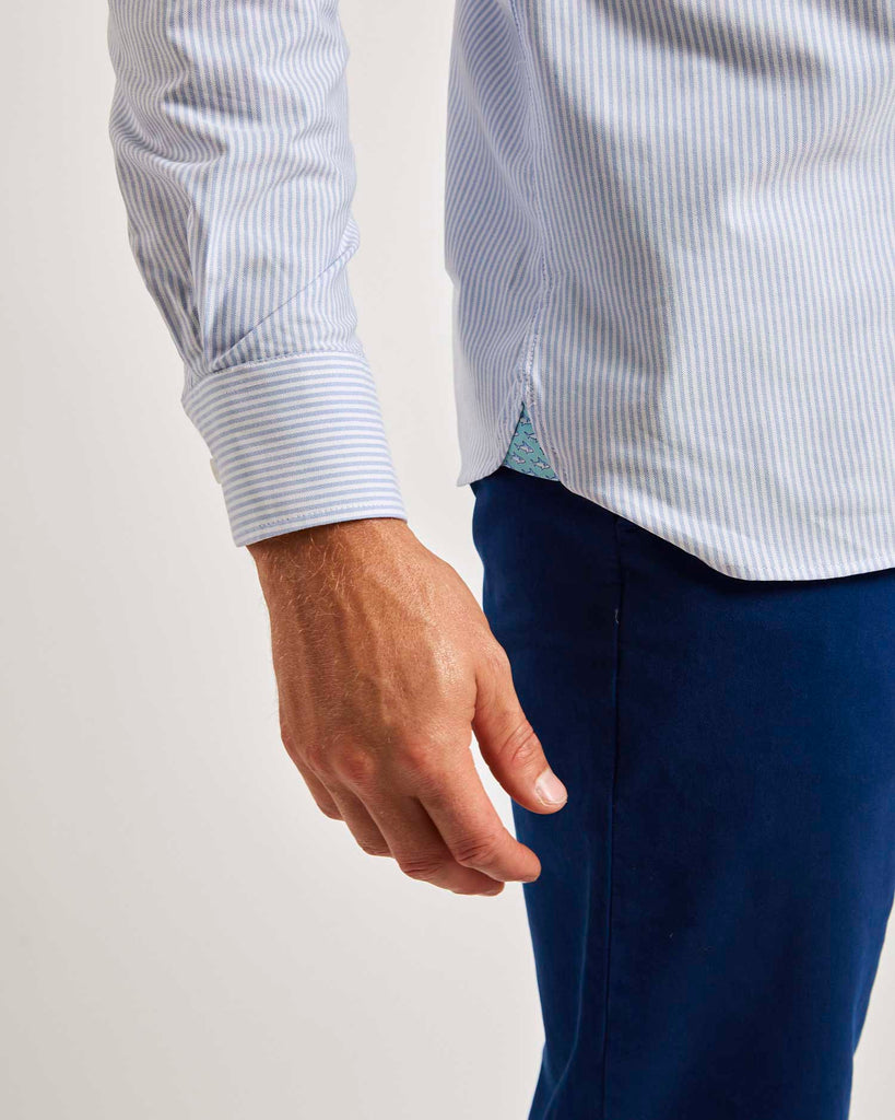 Blue Stripe Oxford Shirt - Button Down Shirts