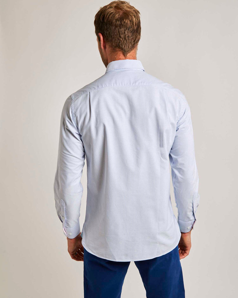 Blue Stripe Oxford Shirt - Button Down Shirts