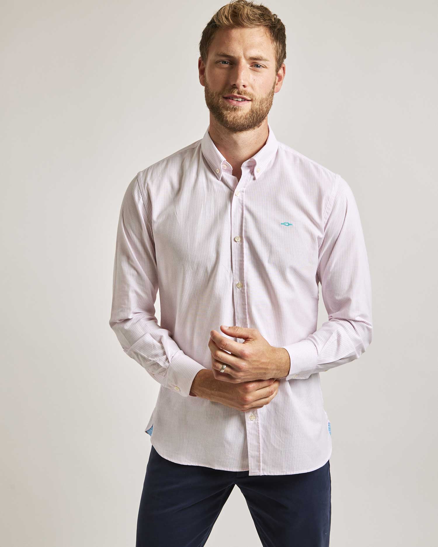 Pink Stripe Oxford Shirt - Button Down Shirts